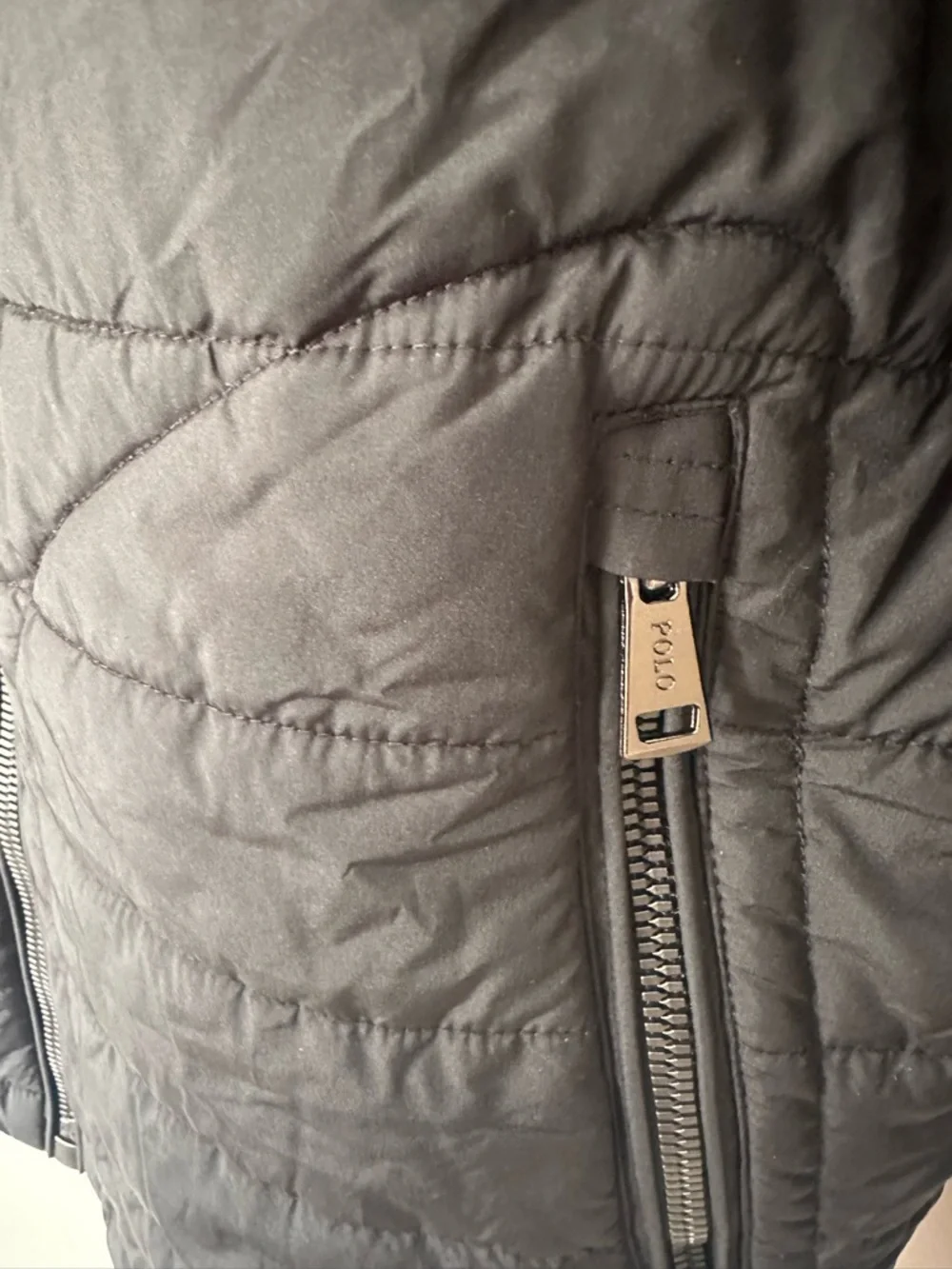 Polo Ralph Lauren Black Quilted Hybrid Jacket  Classic Designer Knit Mens Coat - Picture 6 of 16